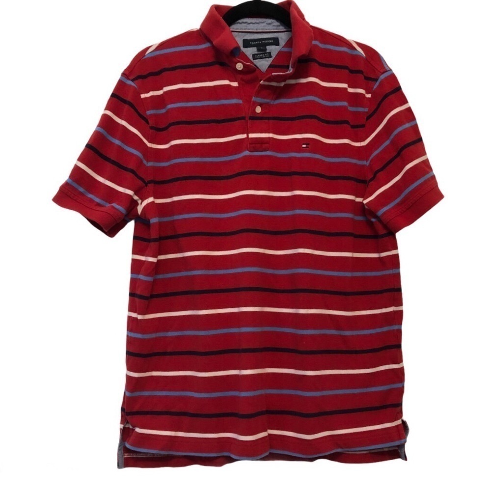 Tommy Hilfiger Red Striped Polo